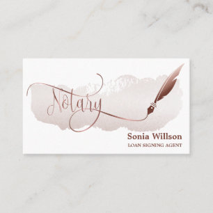 Carte De Visite Agent de signature de prêt notaire Rose moderne Pa