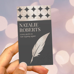 Carte De Visite Agent de signature de prêt notaire Stylo Quill Géo
