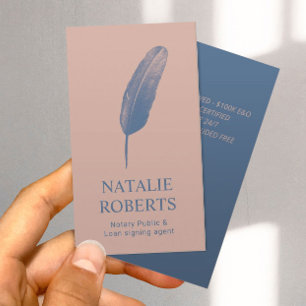 Carte De Visite Agent de signature de prêt notaire Stylo Quill Pen