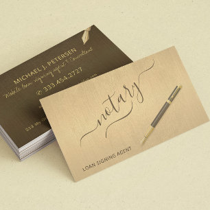 Carte De Visite Agent de signature de prêt notaire typographie mod
