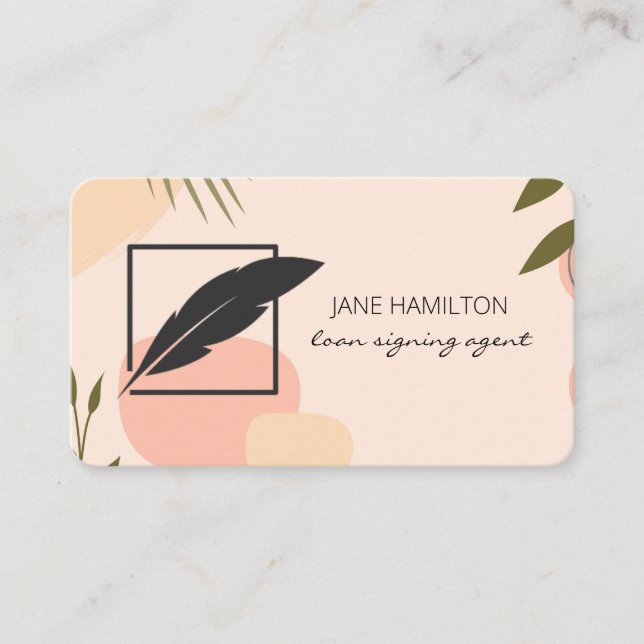 Carte De Visite Agent de signature de prêt notarial Boho (Devant)