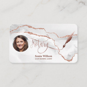 Carte De Visite Agent de signature de prêt notarié Agate d'or Rose