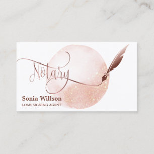 Carte De Visite Agent de signature de prêt notarié Agate d'or Rose