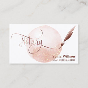 Carte De Visite Agent de signature de prêt notarié Agate d'or Rose