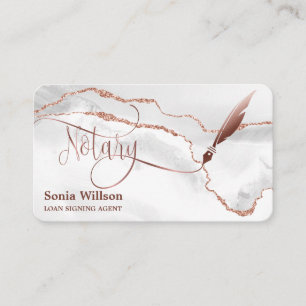 Carte De Visite Agent de signature de prêt notarié Agate d'or Rose