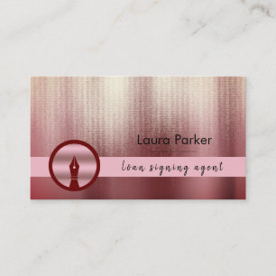 Carte De Visite Agent de signature de prêt notarié Nib Rose Gold W