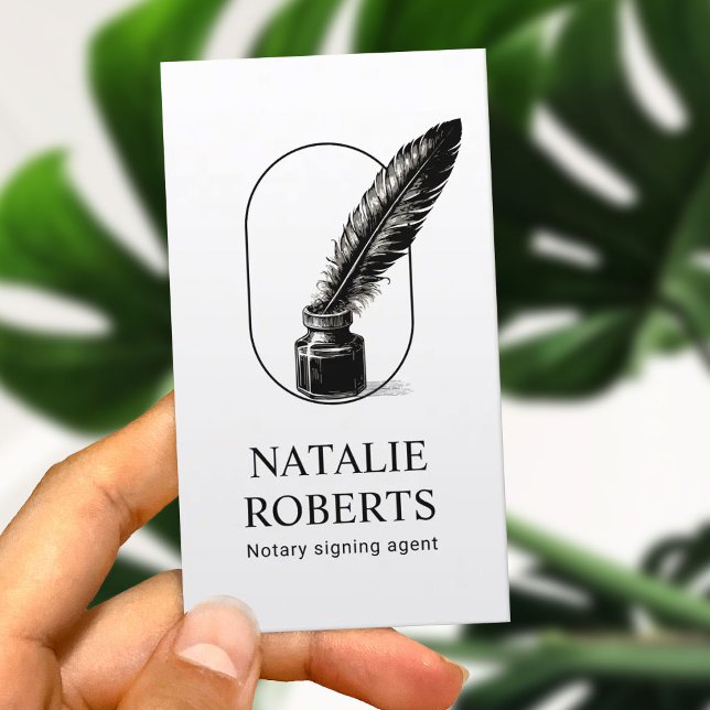 Carte De Visite Agent de signature de prêt public notaire Quill Lo (Créateur téléchargé)
