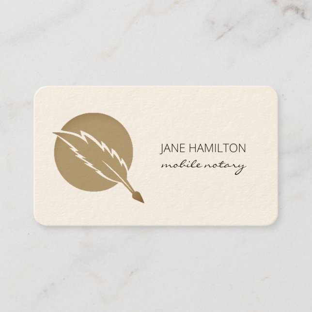 Carte De Visite Agent de signature du notaire Élégant (Devant)