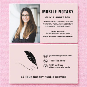 Carte De Visite Agent de signature du notaire mobile Photo Blush P