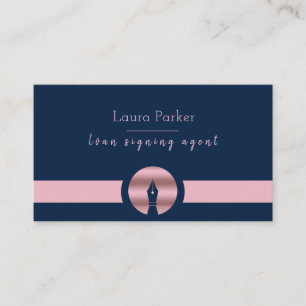 Carte De Visite Agent de signature du prêt notaire Nib Rose Gold 