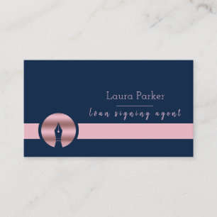 Carte De Visite Agent de signature du prêt notaire Nib Rose Gold 