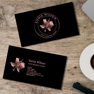 Carte De Visite Agent de signature du prêt par timbre du Texas