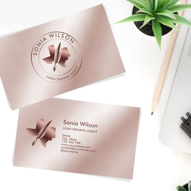 Carte De Visite Agent de signature du prêt par timbre du Texas (Créateur téléchargé)