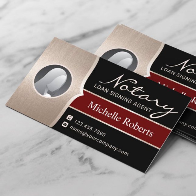 Carte De Visite Agent de signature Noir & Or moderne Photo (Créateur téléchargé)