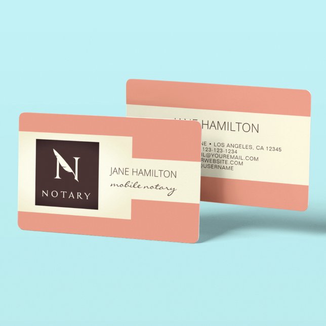 Carte De Visite Agent de signature notarié rétro (Créateur téléchargé)