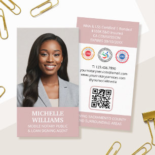 Carte De Visite Agent de signature publique notaire Photo QR Code 