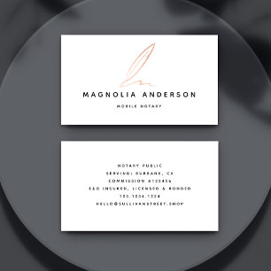 Carte De Visite Agent de signature publique notaire Rose Gold Foil