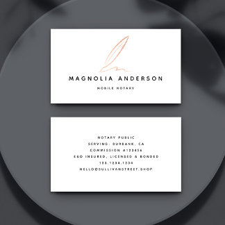 Carte De Visite Agent de signature publique notaire Rose Gold Foil