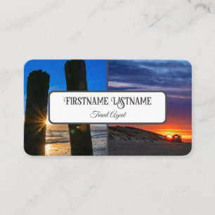 Carte De Visite Agent de voyage coucher soleil océan photos de pla