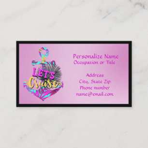 Carte De Visite Agent de voyage Croisières Nautique Bateau Ancre L