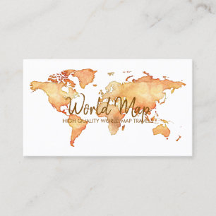 Carte De Visite Agent de voyage international World Map Travel