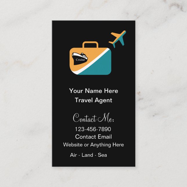 Carte De Visite Agent de voyage moderne tendance expert (Devant)