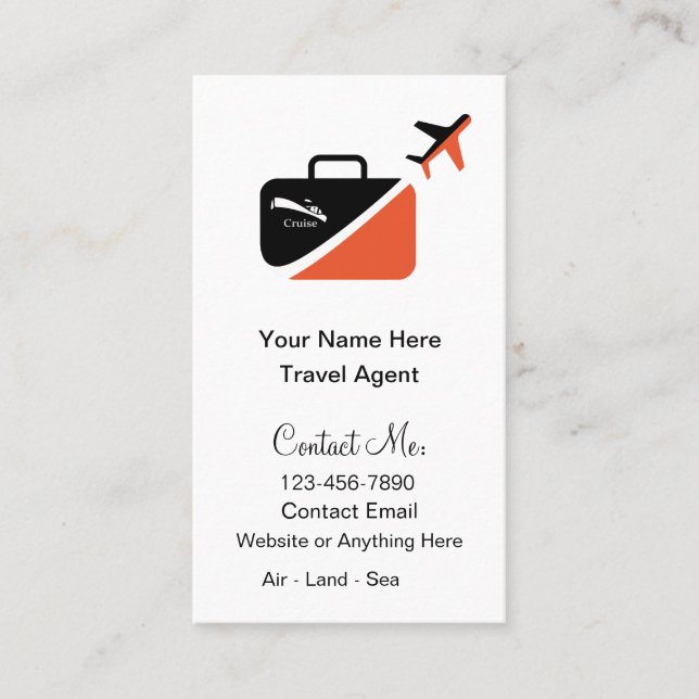 Carte De Visite Agent de voyage moderne tendance expert (Devant)