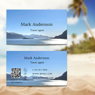 Carte De Visite Agent de voyage tourisme de vacances photo code QR
