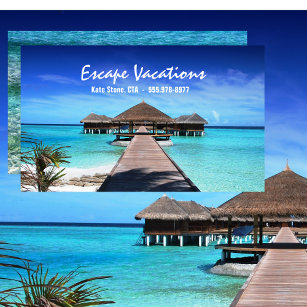 Carte De Visite Agent de voyage, Vacances, Tropical, Worldwide,