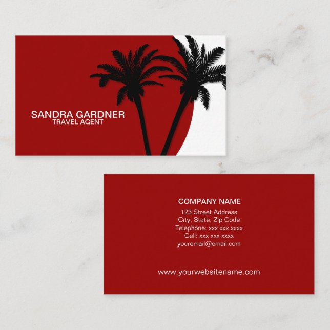 Carte De Visite Agent de voyages / Guide touristique (Devant / Derrière)