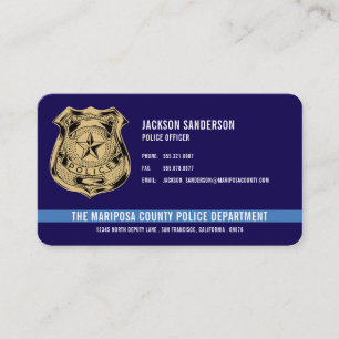 Carte De Visite Agent des forces de l'ordre Département de police