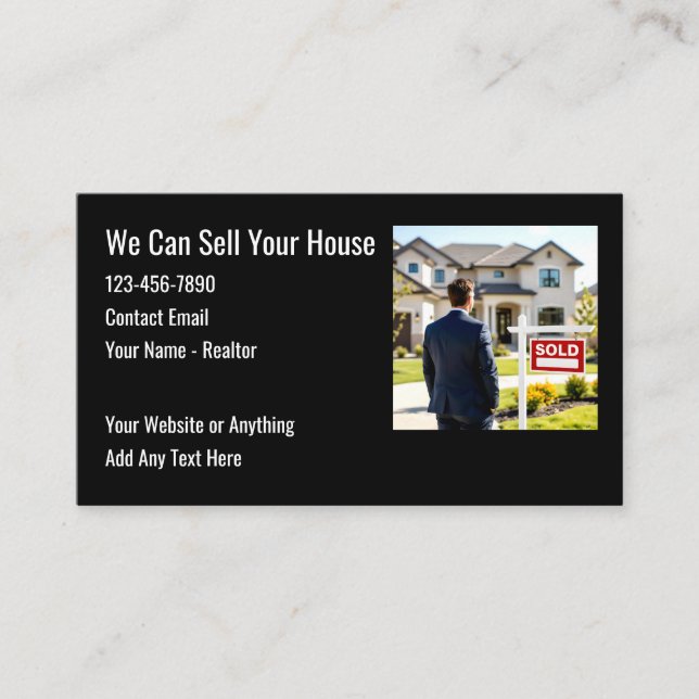 Carte De Visite Agent immobilier a vendu une maison (Devant)