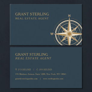 Carte De Visite Agent Immobilier Boussole Naútico Professionnel