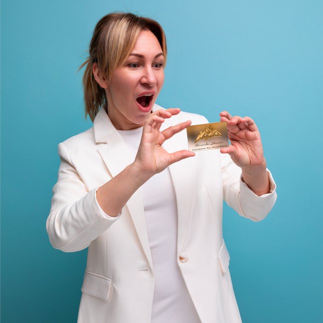 Carte De Visite Agent immobilier Broker Maison Parties scintillant (Real Estate Agent Broker House Glitter Gold House Business Card)