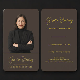 Carte De Visite Agent Immobilier Brun Or 