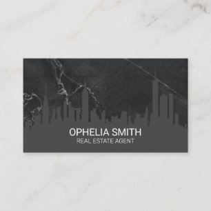 Carte De Visite Agent immobilier Cityscape Marbre
