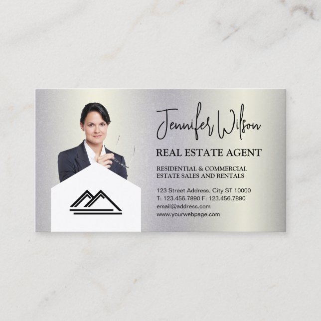 Carte De Visite Agent immobilier de luxe élégant (Devant)