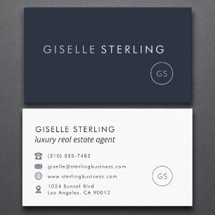 Carte De Visite Agent immobilier de luxe Marine Blue Modern