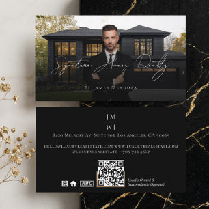 Carte De Visite Agent immobilier de luxe professionnel photo noir