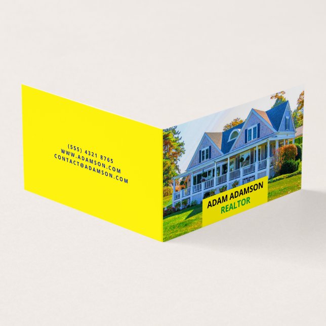 Carte De Visite Agent immobilier de luxe (QR Code) Realtor Folded (Extérieur)
