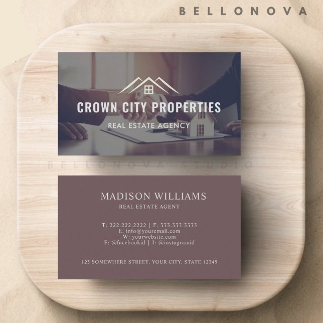 Carte De Visite Agent immobilier de poignée d'entreprise personnal (Custom Business Handshake Real Estate Agent Business Card)