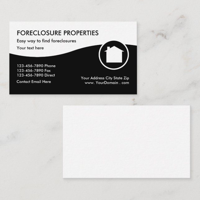 Carte De Visite Agent immobilier de saisie immobilière (Devant / Derrière)
