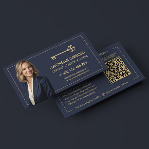 Carte De Visite Agent immobilier élégant Photo clé Marketing hypot