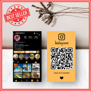Carte De Visite Agent immobilier esthétique pêche Instagram QR