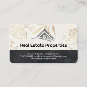 Carte De Visite Agent immobilier Fleurs Élégantes