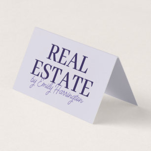 Carte De Visite Agent Immobilier Lavande Code QR Moderne