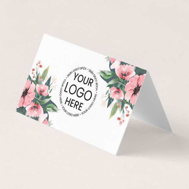 Carte De Visite Agent Immobilier Logo Gray Blush Bloom (Devant)
