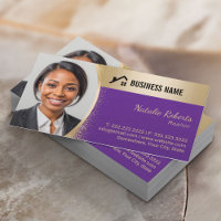 Agent immobilier Logo personnalisé Purple Gold Rea