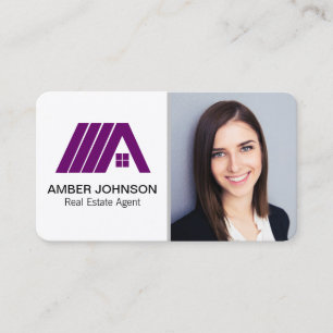 Carte De Visite Agent immobilier Logo Violet
