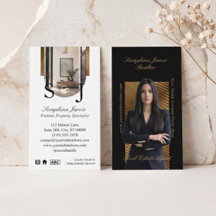 Carte De Visite Agent immobilier Luxe Or Noir Photo